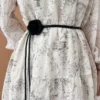 New Camellia Flower Leather Rope Thin Belt Women s Dress Is Decorated Versatile and Soft Knotted Waist Rope