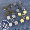 Metal Jeans Waist Buckle Buttons Removable Pants Pin with Detachable Needle