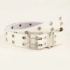 Y2K Trendy Punk Belt for Women Double Star Eyelets Goth Streetwear Strap for Clubbing Daily Edgy