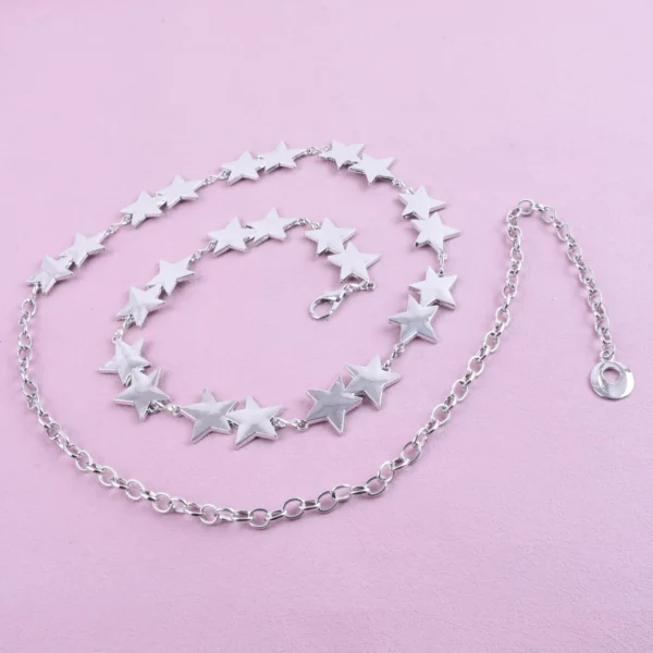Women s Sweet Star Metal Chain Belt for Dresses and Fashion Decoration