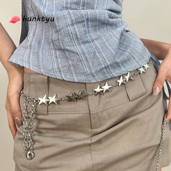 Women s Sweet Star Metal Chain Belt for Dresses and Fashion Decoration