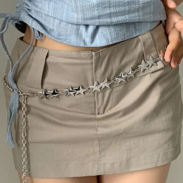Women s Sweet Star Metal Chain Belt for Dresses and Fashion Decoration