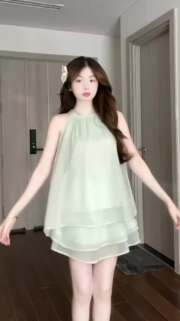 Lady silk chiffon off the shoulder blouse set with halter neck with 2 layer flared skirt detachable flower brooch women outfit